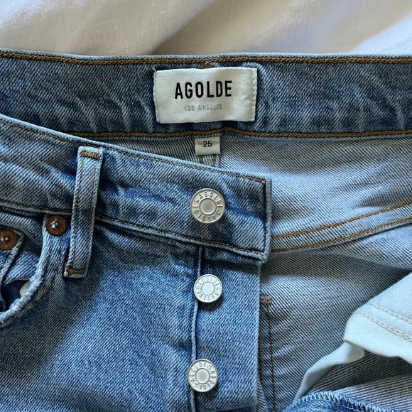 Agolde Riley High Rise Straight Crop Jeans Size 25 - Picture 2 of 5